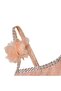 Girl's Salmon Single Sleeve Rose Glitter Evening Dress - 3