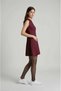 Burgundy Standard Fit Regular Cut Sleeveless Crew Neck Women's Knitwear Dress - 3