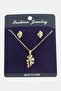 Ilkeshop Dragonfly Zircon Stone (225653) Set Necklace-Red