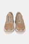 Women's Beige Suede Genuine Natural Leather Eva Sole Lace-Up Sneaker Casual Shoes - 5