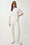 Lace Detailed Knitted Top and Bottom Set Laz0002 Ecru - 2