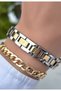 Chain Model-Steel Cord-Women's Wristwatch-Gold Silver Burgundy Color-2 Years Warranty-Bracelet Gifted Hmj4Fc3 - 7