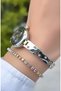 Bead Model-Steel Cord-Women's Wristwatch-Gold Silver Color-2 Years Warranty-Bracelet Gift Hmk4Bc2 - 5