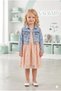 Girl's Lace Dress and Denim Jacket 2-Piece Set-Salmon