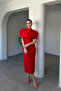 New Season Design Bolero Slit Dress - Red - 8