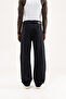 Men's Studs Embellished Baggy Jean Trousers Black Light Stone - 3