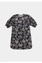 Regular Fit Metraj Printed Women's Navy Blue ¾ Sleeve Dress - 5
