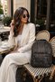 Black Matte Women's Parachute Fabric Inflatable-Looking Lightweight Daily Backpack Multi-Compartment Modern Design - 8