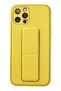 Ilkeshop New iPhone 12 Pro Case Coco Leather Stand Cover (185616) - Yellow