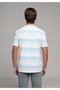 Regular Fit Round Neck Striped Men's Blue Short Sleeve T-Shirt - 2