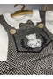 Teddy Bear Embroidered Baby Boy Stylish Salopet, Bow Tie Bodysuit and Cap Hat 3-Piece Set 0-12 Months - 4