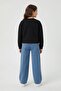 Black Floral Embroidered Girls' 2-Piece Set with Badi Jean Pants 24158 - 6