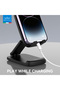 2-in-1 Foldable Adjustable Phone & Tablet Stand for Desk – Pocket-Sized, Metal Base, Compatible with iPhone, Samsung, iPad Mini, Pixel - Black - 2