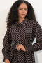 Women's Belted Polka Dot Hijab Dress 2589 - A.Brown - 3