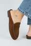 Zuleyka Women's Genuine Leather Pleated Loafer Tan Slippers - 2