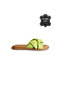 Nira Neon Green Genuine Leather Women's Slippers - 2