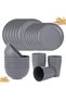 Wheat Straw Dinnerware Set, Unbreakable Plates Bowls Cups, Reusable Lightweight Tableware for Microwave and Dishwasher Safe, Service for 6, 12 Plates 6 Bowls 6 Cups, Dark Gray