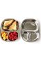 Stainless Steel Multipurpose Dinner Plate| Compartment Plate 3 In 1 Set Of 4 - 3