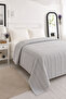 Vanilla Soft Double 100% Cotton Pique Gray Bedspread 200X220Cm Waffle Bedspreed - 2