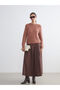 Esvab • Modern & Distinctive Belted Poplin Pleated Skirt