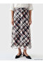 Elastic Waist Plaid Slit Skirt - 2