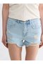Women's Jean Shorts with Ripped Detail - 3
