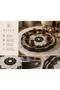 R'Eyla Renora Decorative Tray 38 cm |   Black Gold Mandala Patterned Luxury Glass Presentation Tray - 2