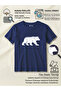 White Bear Silhouette Printed 100% Cotton Navy Blue Outdoor T-Shirt - 5