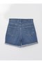 Nevavm Women's Boyfriend Fit Ripped Detailed Jean Shorts with a Difference in Color - 7