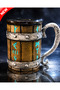 Viking Feel the Power of the Trophy Runic Ice Cup – the Power of Cold in Your Hands Viking Beer Thermos Mug with Handle 550 ml