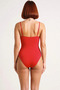 Women's Swimsuit Square Neck Sleeveless Draped Hipster Capless Without Underwire Knitted Raschel Woven Regular Cut - 5