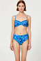 Women's Bikini Set Balconette Covered Underwire High Waist Hipster Shawl Pattern Stone Print Sleeveless Knitted - 4