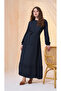 Lace Belt Detailed Dress 39836 Dark Blue - 4