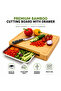 Premium Bamboo Cutting Board with Built-In Sliding Drawer 100% Natural Bamboo Chopping Board Knife-Friendly, Durable & Eco-Friendly - 7