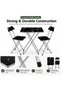 Marble Design Table and Chair [2 Chair] - Foldable Chair & Table Set with Metal Frame Dining Set for Garden Furniture | Patio Set for Balcony, Office, Camping & outdoor (70x60cm) - 5