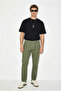 Jake Beli Elastic Waist Piece-Dye Lyocell Chino Pants-Khaki - 2