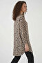 Women's Leopard Patterned Viscose Beige Shirt Tunic - 7