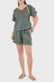 100% Linen Tassel Detailed V-Neck Blouse Bluz 7777 - 2