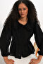 Women's Baby Collar Shirt Blouse 993 - Black