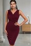 Women's New Season Double-Breasted Collar Gathered Elegant Crepe Dress - 3