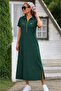 Women's Slit Detailed Comfortable Fit Long Dress - 3