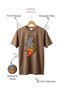 Leopard and Flame Detailed Vintage Rock Lightning Streetwear 100% Cotton Regular Fit T-Shirt