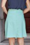 High Waist Lightweight Lycra Fabric Knee Length Bell Skirt-Mint - 5