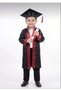 Children's Unisex Kindergarten Black Graduation Gown and Cap Set with Colorful Stripes