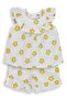 Floral Print Ruffle Set for 6-18 Months - Mustard
