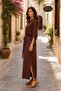 Shirt Collar Side Slit Safari Sleeve Dress - 2