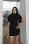 Black Force Volume Dress with Sleeve Detail - 2