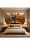 Colorful Butterfly Tree Canvas Art Print – 3D Embossed Look Modern Living Room Decor - 4