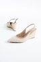 Vessina Women's Beige Straw Pointed Toe Heeled Shoes - 4