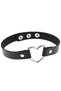 Women's Set of 3 Heart Detailed Adjustable Faux Leather Choker Collar Necklace Black Red - 2